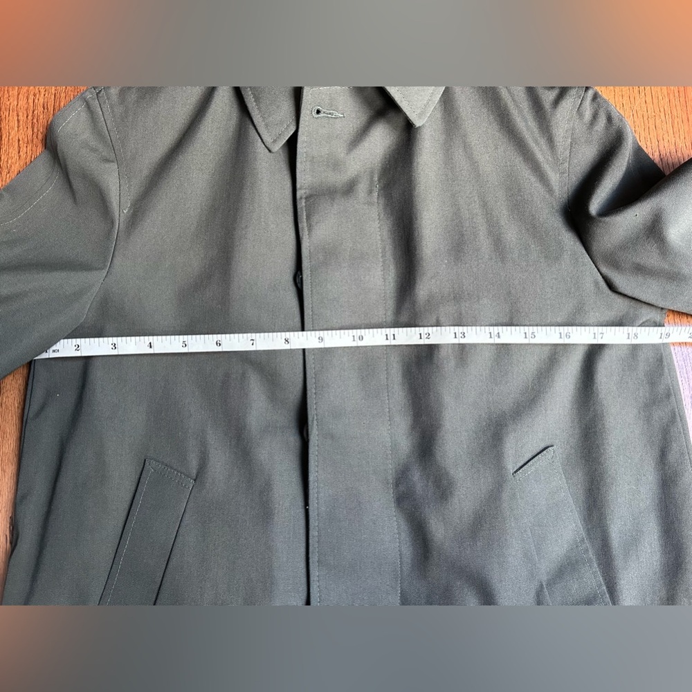 Vintage Koratron Military Green Trench Coat - Picture 4 of 10